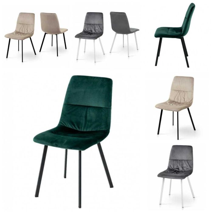 Стілець Авері (Avery) — Велюр, металеві ніжки, Новий