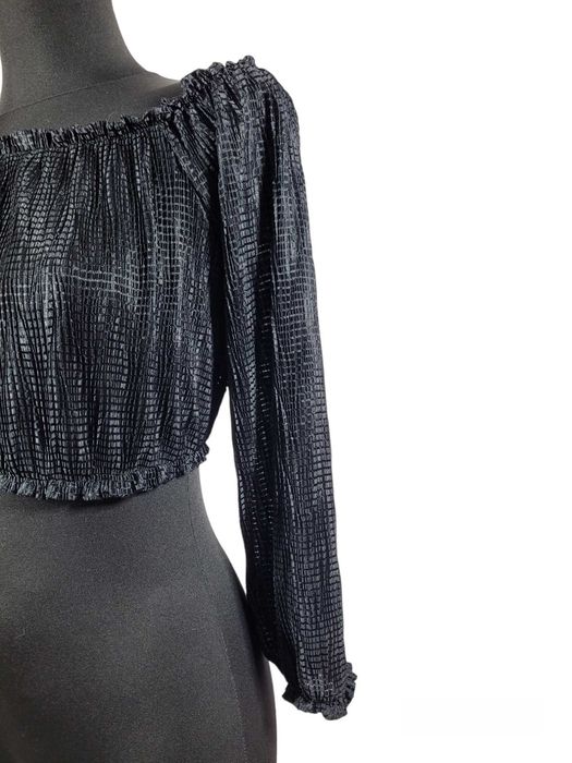 Czarna bluzka hiszpanka crop top 38,M KMX fashion