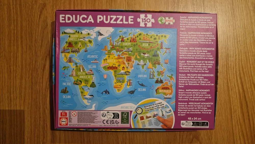 Puzzle Mapa Mundo Monumentos