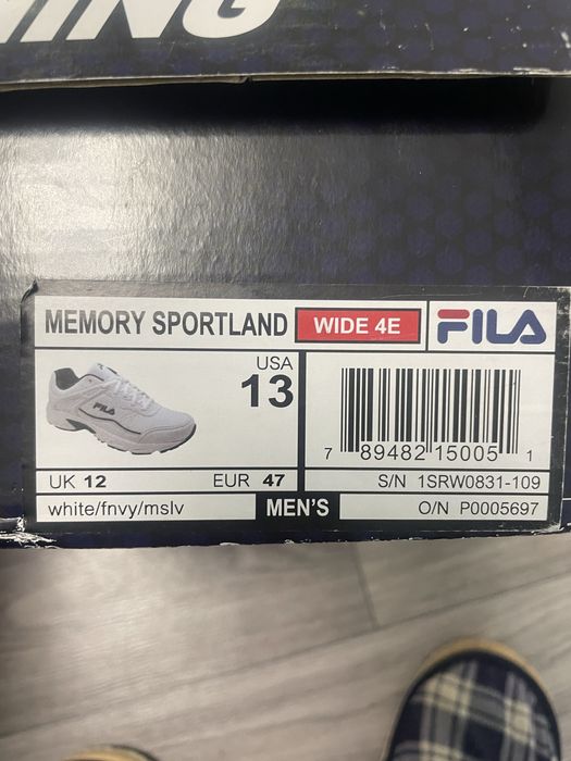 Fila Memory Sportland Wide 4E | Розмір 47 | Оригінал | Устілка Memory Foam