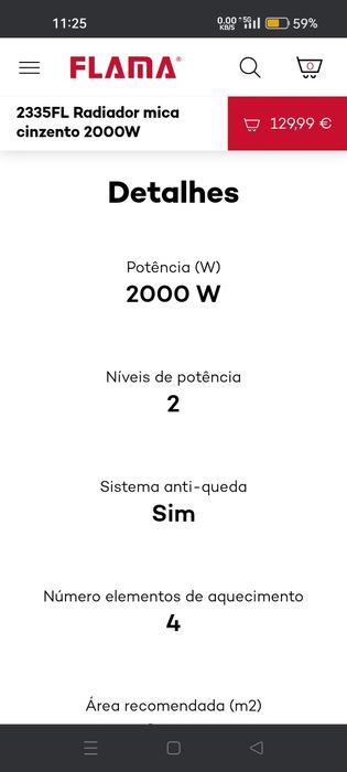 Radiador Confort mica flama 2335fl