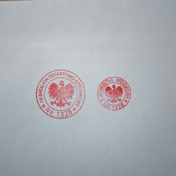 Pieczątki kolekcjonerskie JW 1328. 18 Batalion Desantowo -Szturmowy 1328