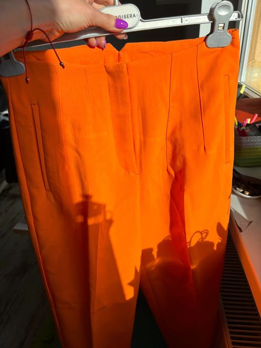 Orange wysoki stan na kant chonos chinosy garniturowe wloskie