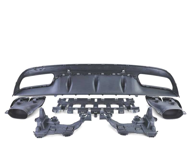 DIFUSOR MERCEDES CLASSE C W205 SEDAN 14-18 LOOK AMG + PONTEIRAS DE ESCAPE PRETAS