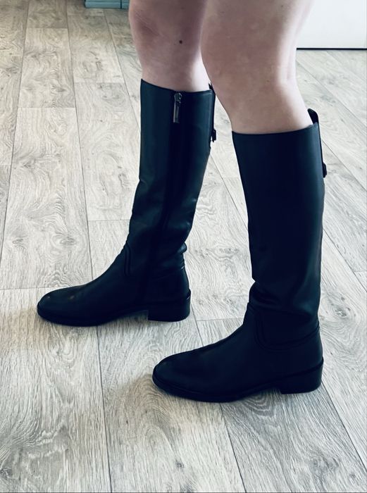 Сапоги кожа чоботи зима теплые vitto rossi basconi