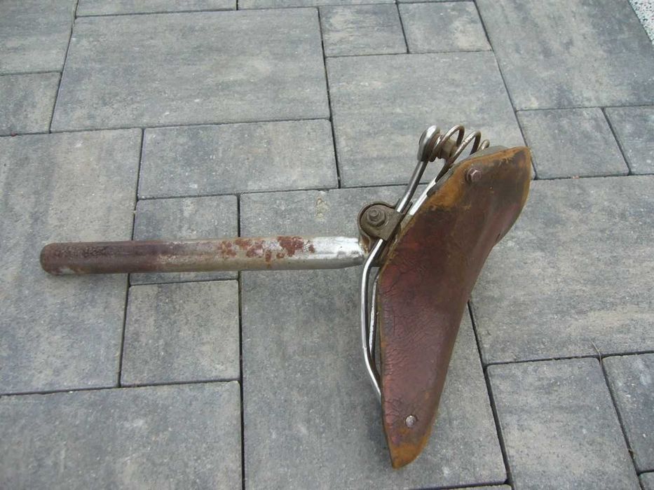 Siodełko skórzane do starego roweru