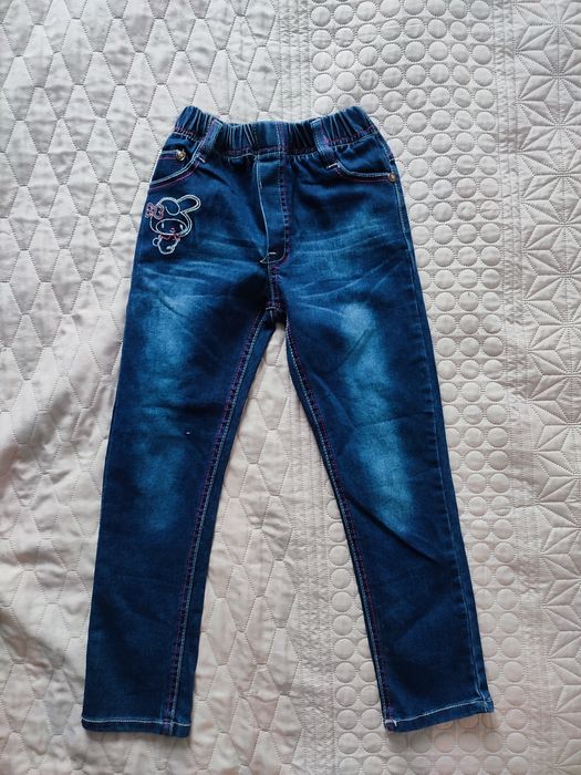 Spodnie jeansy dla dziewczynki zwierzątka
