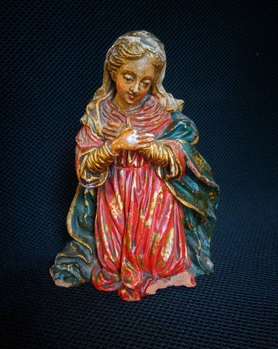 Santa Terracota Policromada Séc XVIII XIX