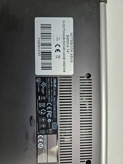 Asus S400CA, intel i3, ekran 14 dotyk