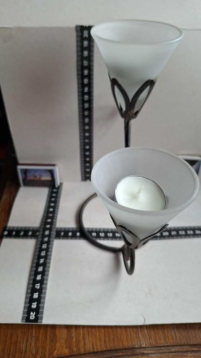 świecznik zielone listki