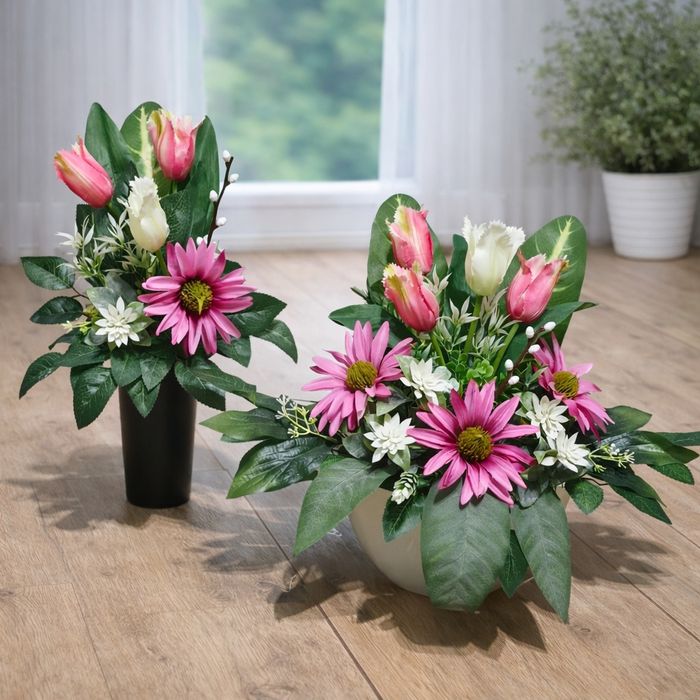 Stroik na cmentarz, nagrobny, wiosenny, wielkanocny, kompozycja kwiato