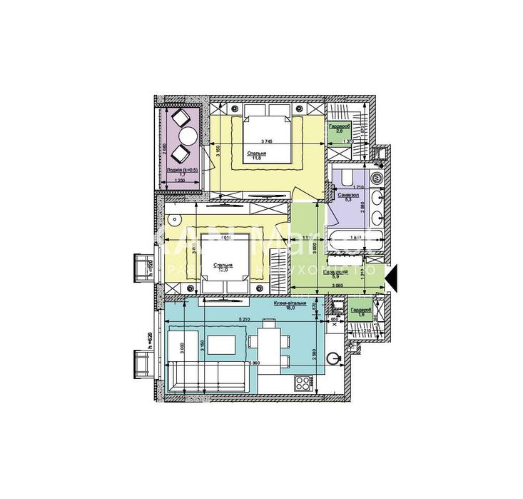 Продаж 2к квартири в 7 черзі з відкритою лоджією у ЖК Файна Таун