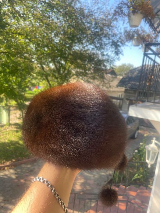 Шапка з хутра норки