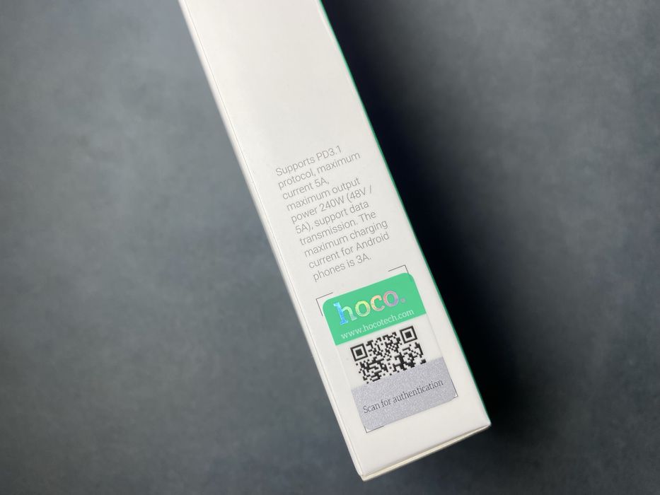 Кабель Type-c Hoco 240W, PD, 2 метра - Новый