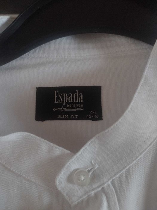 Koszula męska młodzieżowa 2xl biała SLIm Fit ESPADA