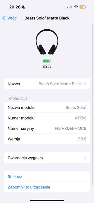 Beats Solo 3 Wireless Matte Black Słuchawki Bezprzewodowe Czarne