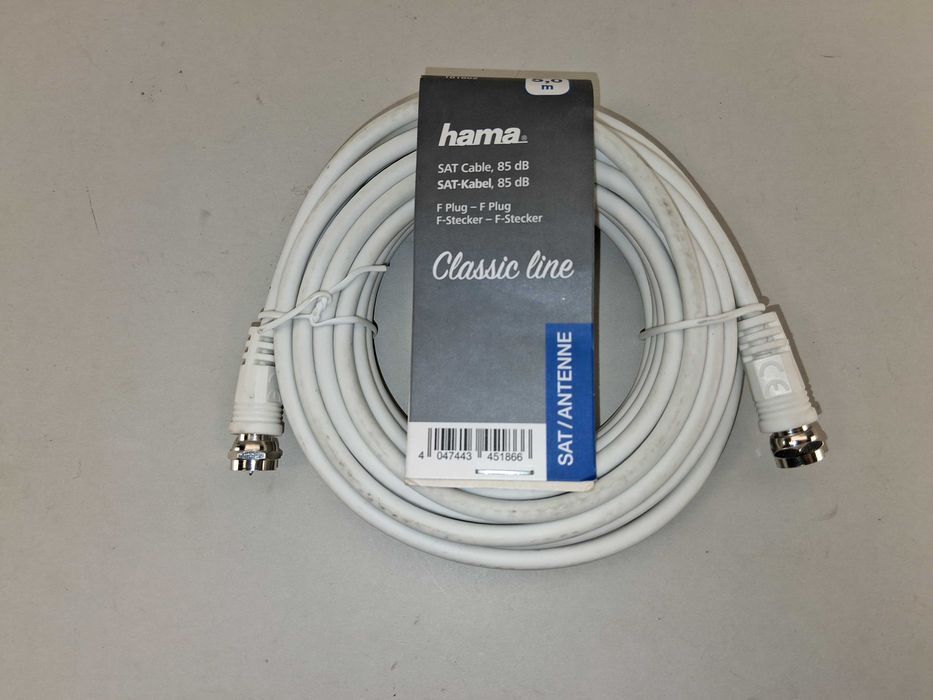 N113 Kabel Antenowy Satelitarny 5m Hama 85db F-Wtyk F-Wtyk
