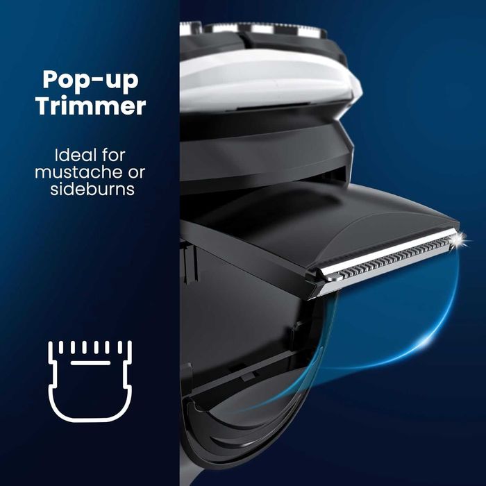 Elektryczna golarka męska na mokro i sucho, trymer do brody, czarna