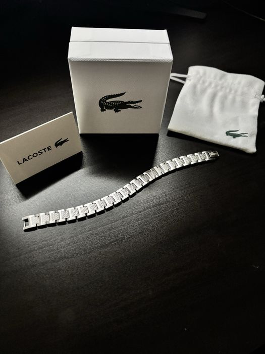 Bransoletka Lacoste męska srebrna