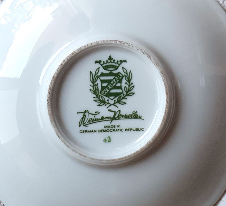 Chávena de café c/ pires de porcelana Weimar