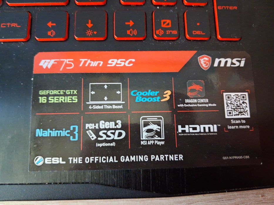 Laptop Gamingowy MSI GF75 Thin 95C