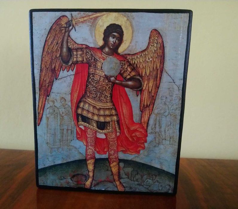 Ikona na desce Św. Archanioł Michał wym 13x16 cm
