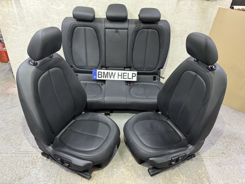 Салон сиденья Сидушки БМВ Ф48 Х1 Черный Кожа Разборка BMW HELP