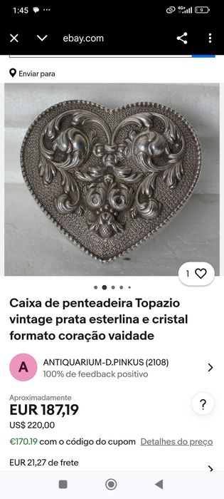 Caixa Cristal Atlantis Casquinha Topázio 9,5 cm Nova