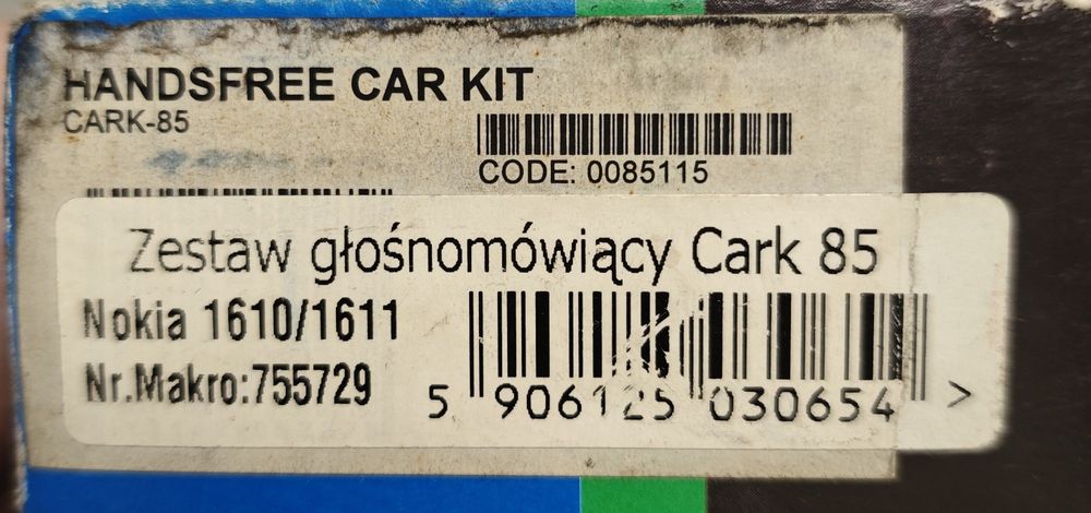 Kolekcjonerski zestaw głośnomówiący Nokia 1610, cark  85