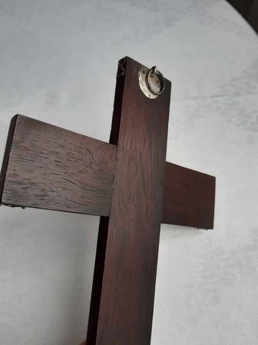 Crucifixo em prata e pau santo (Portugal) 1900's