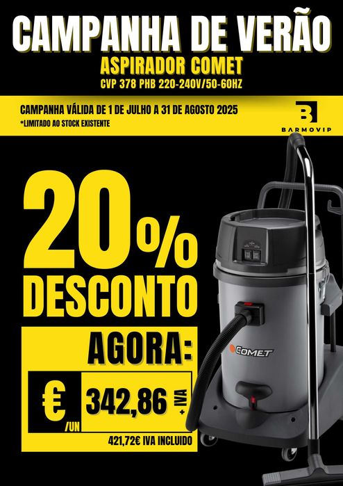 ASPIRADOR CVP 378 PBH 220-240V/50-60HZ COMET