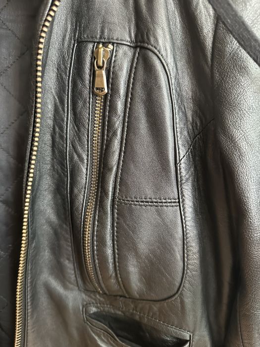 Blusão de cabedal estilo motard / biker Armani