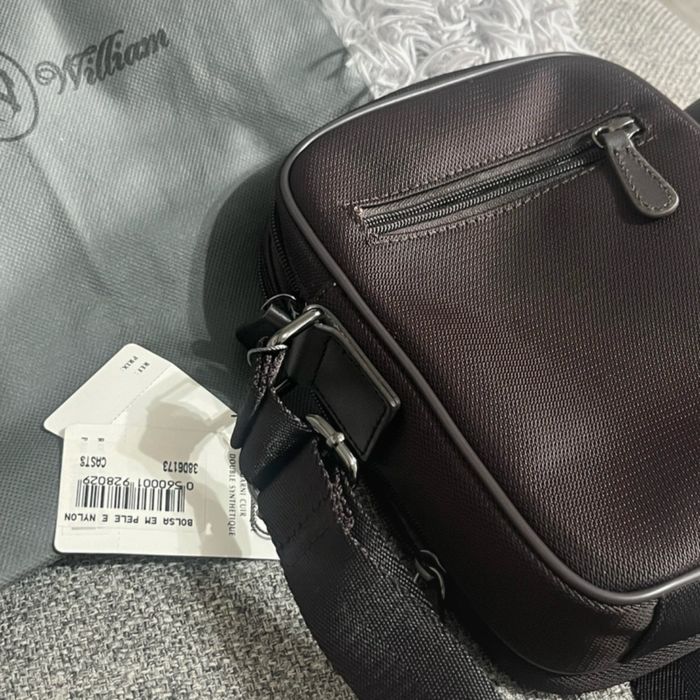 Bolsa homem David William nova – pele e nylon
