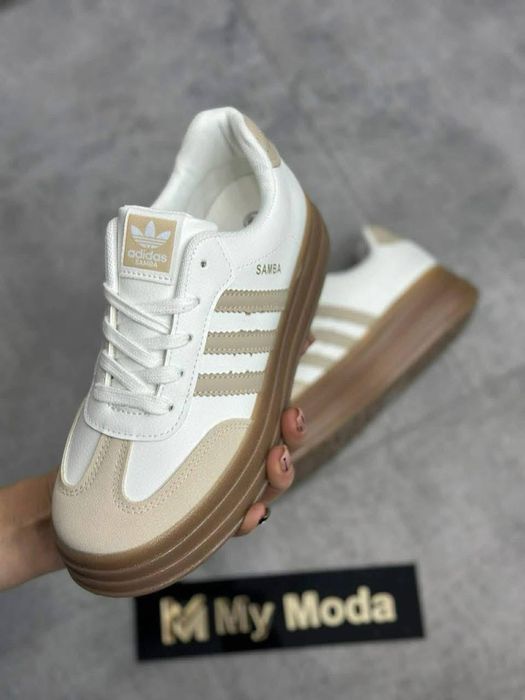 Buty Damskie Biało-Bezowe Wyższa Podeszwa 36-41