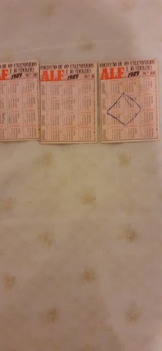 Calendários anos 80/90