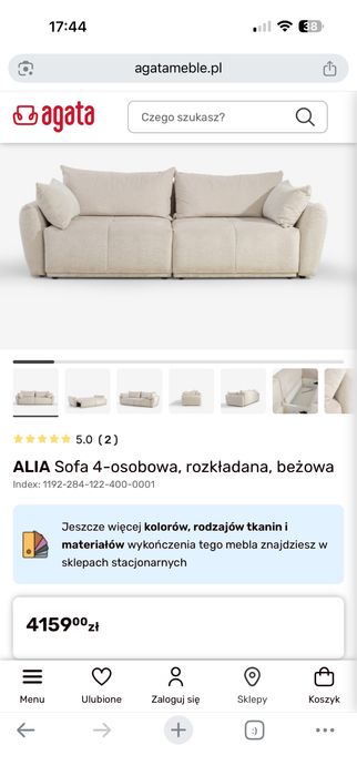 Sofa Agata praktycznie nowa