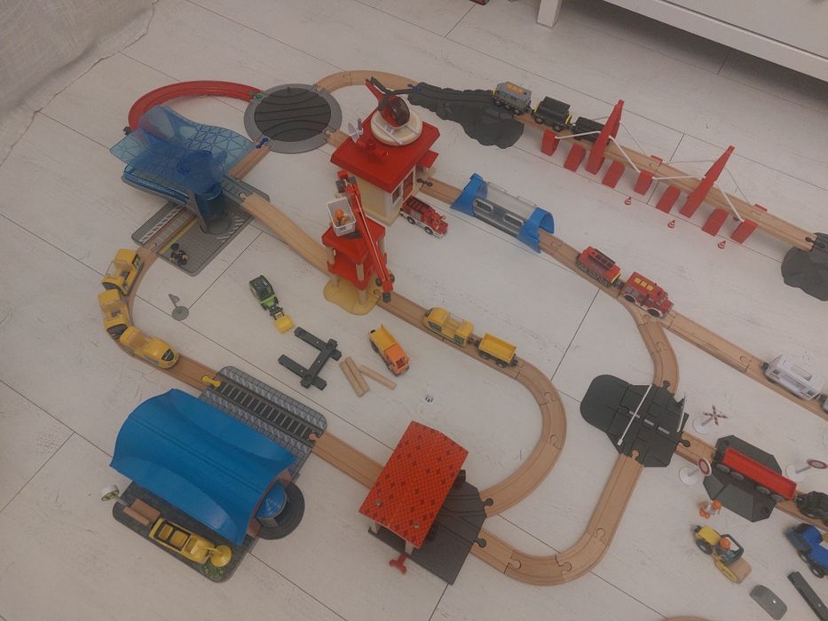 Rezerwacja!Kolejki drewniane Lidl .Mega duży zestaw.