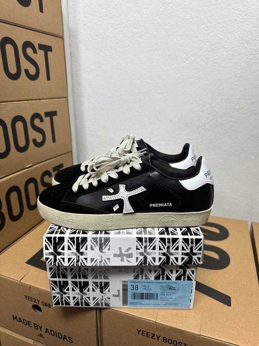 Кеды Кроссовки Premiata steven black / Премиата черные 38 39 42 43 44