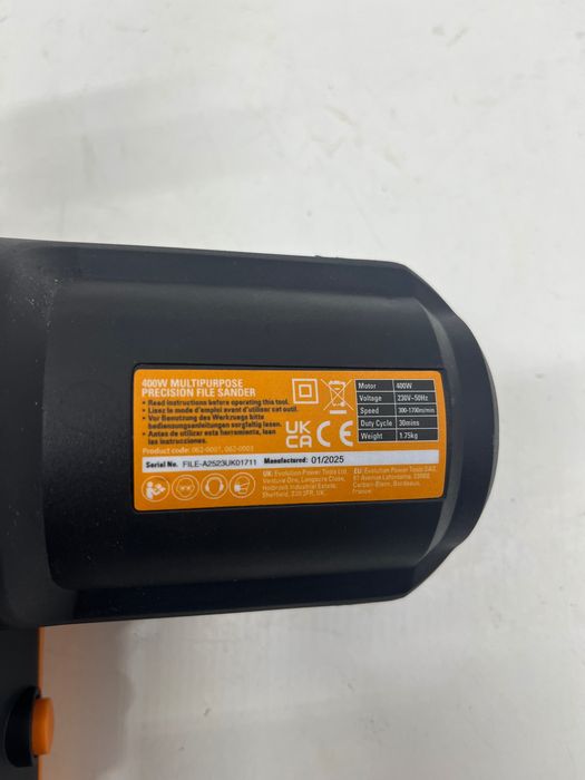 Szlifierka taśmowa sieciowe Evolution 400 W 230 V pilnik do szczegółów gw12m fv23