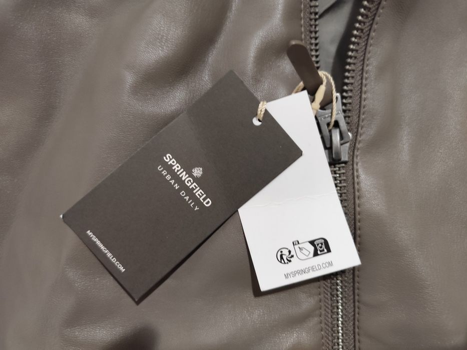 Kurtka męska bomberka Springfield sztuczna skóra eko brązowa nowa M
