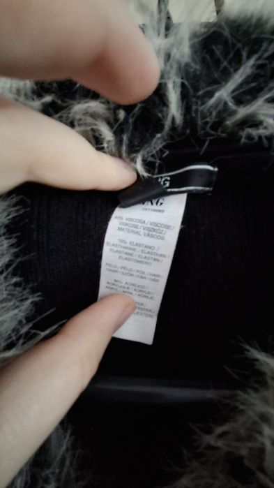 Alt grunge emo goth sweter bluza z futrem