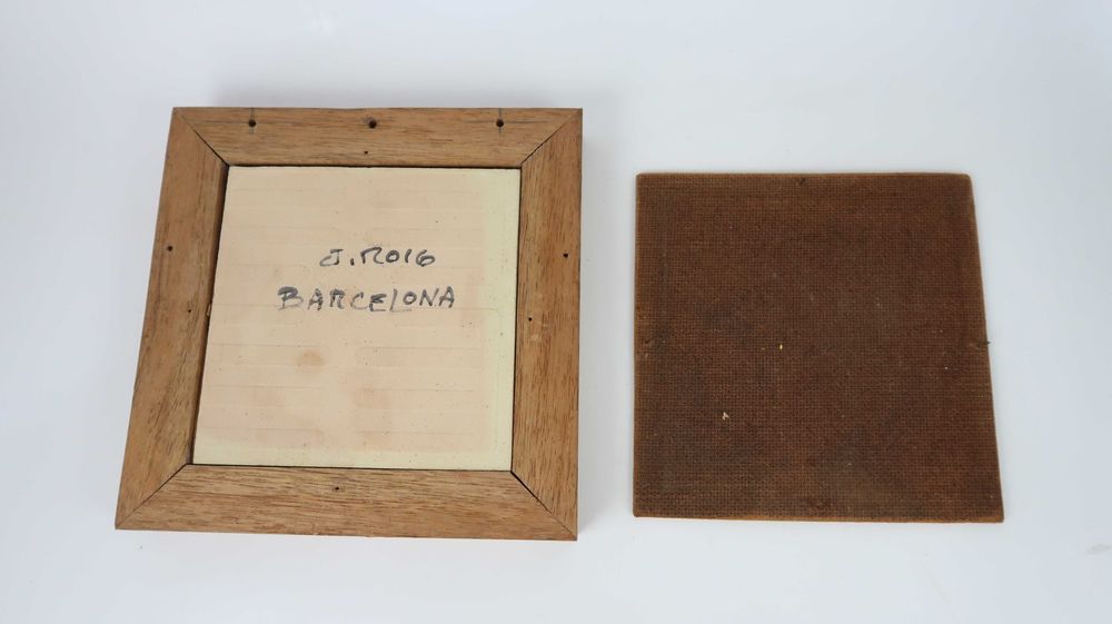 3 Azulejos emoldurados - J. Roig - Hand Painted - Barcelona