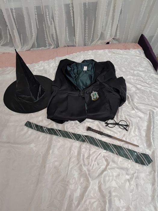 Strój przebranie czarodziej Harry Potter Slytherin 5 części rozmiar L