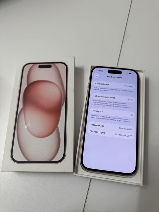 iPhone 15 różowy 128 gb nowy z gwarancją do 2027