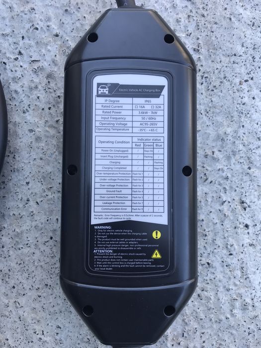 Зарядний пристрій EV CHARGER 32А 7KW TYPE1 та TYPE2 + WIFI