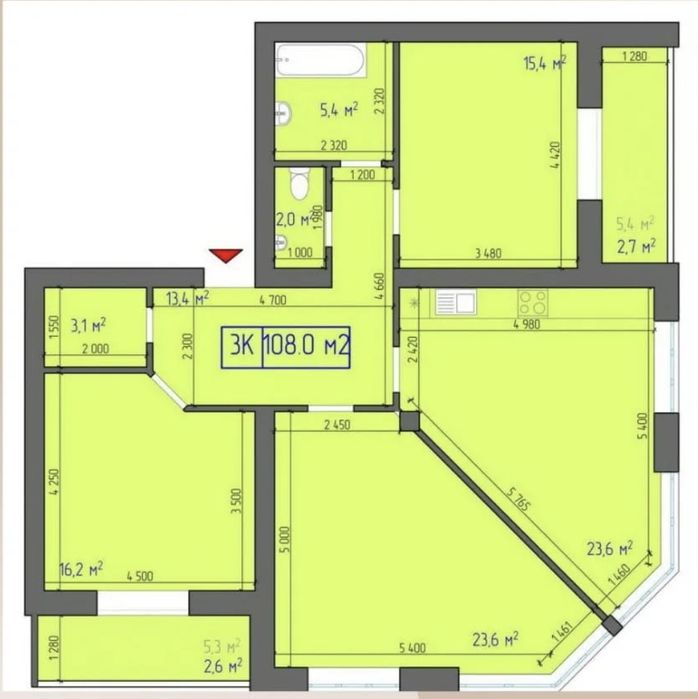 ЖК Капитан  3 ком квартира