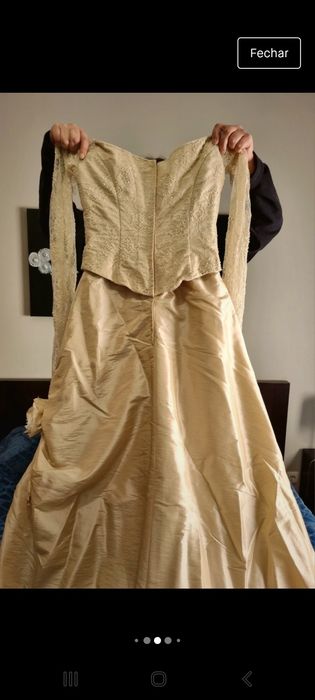 Vestido de noiva cor champanhe Pronoivas