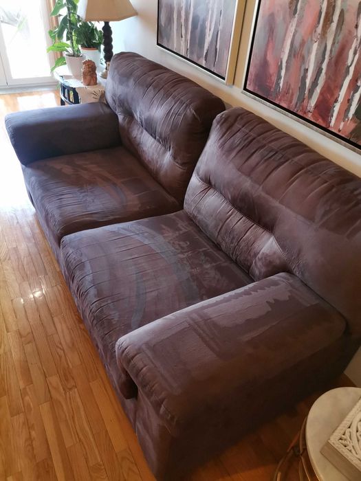 Sofá 2 lugares cor castanho