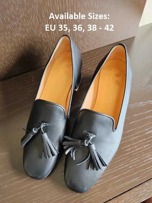 Sapatos pretos de pele Moskkito