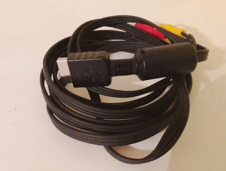 Cabo AV RCA de áudio e vídeo original da Sony para PS1, PS2 e PS3.